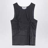 The Attico Gray Silk Gathered Tank Top grey