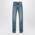 The Attico Sky Blue Extra Long Ruffled-Hem Jeans Light Blue