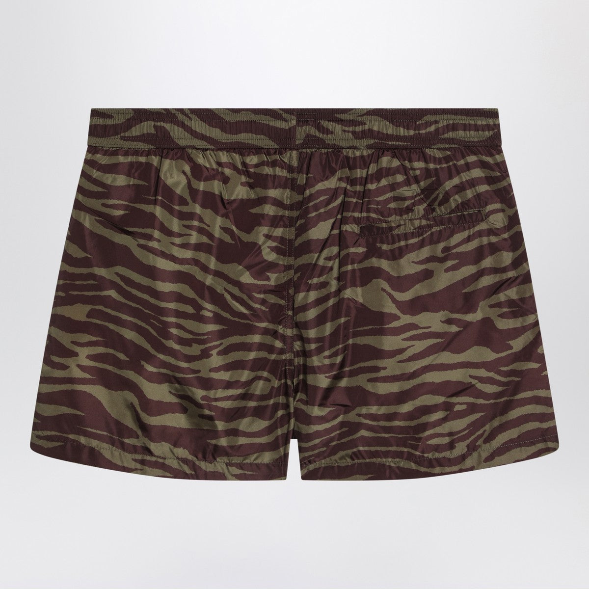 The Attico Zebra Nylon Shorts Khaki Print