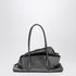 The Attico La Passeggiata Small Laminated Leather Bag in Dark Grey grey