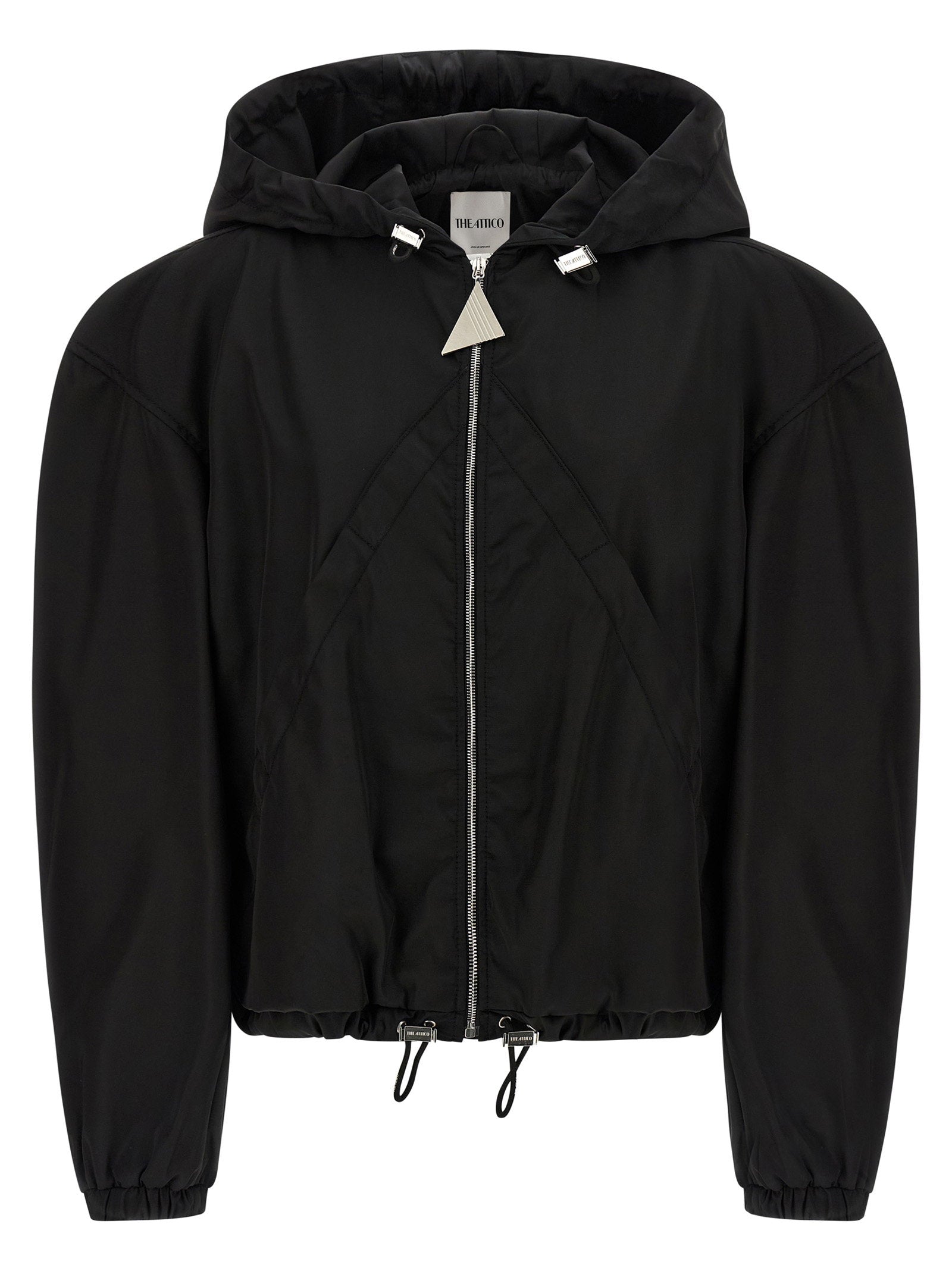 The Attico Maxi Hood Bomber Jacket Black