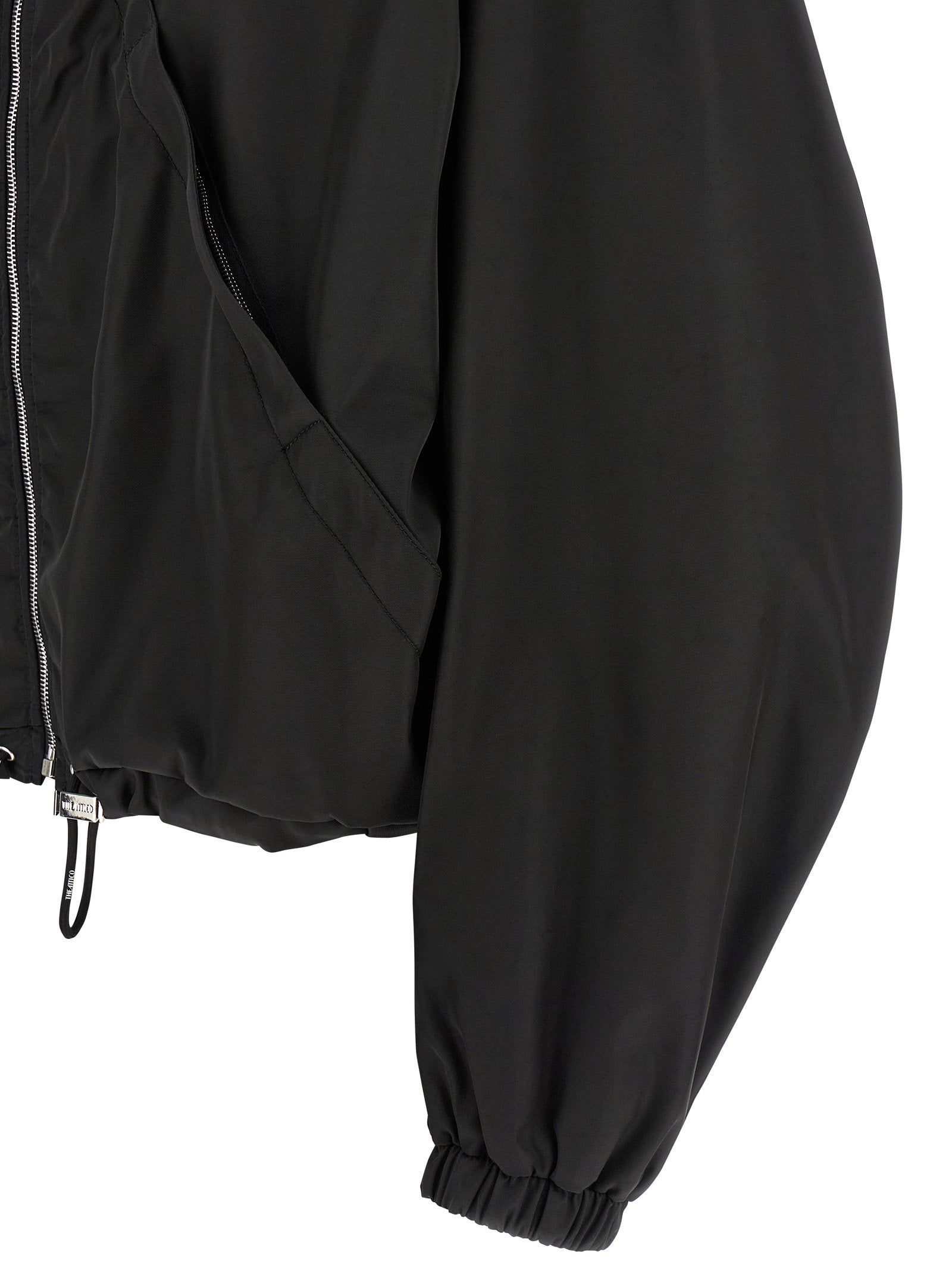 The Attico Maxi Hood Bomber Jacket Black