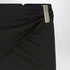 The Attico Black Wool Mini Skirt with Metal Clasp and Front Slit Black