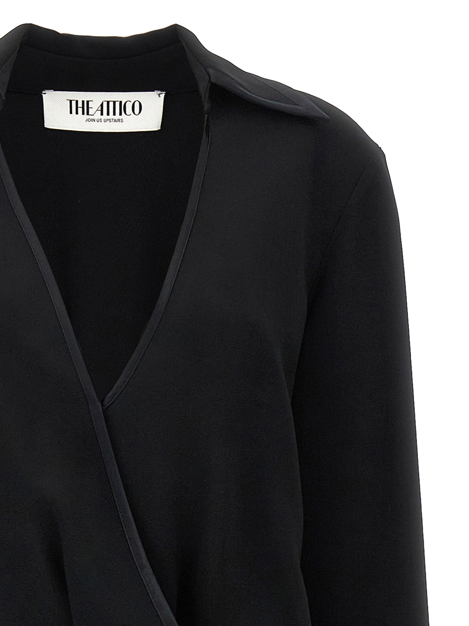 The Attico Wrap Dress Black