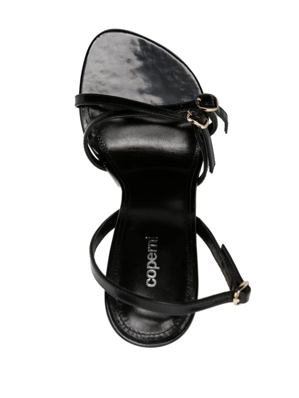 Coperni Sculpted Heel Buckled Leather Sandals Black black