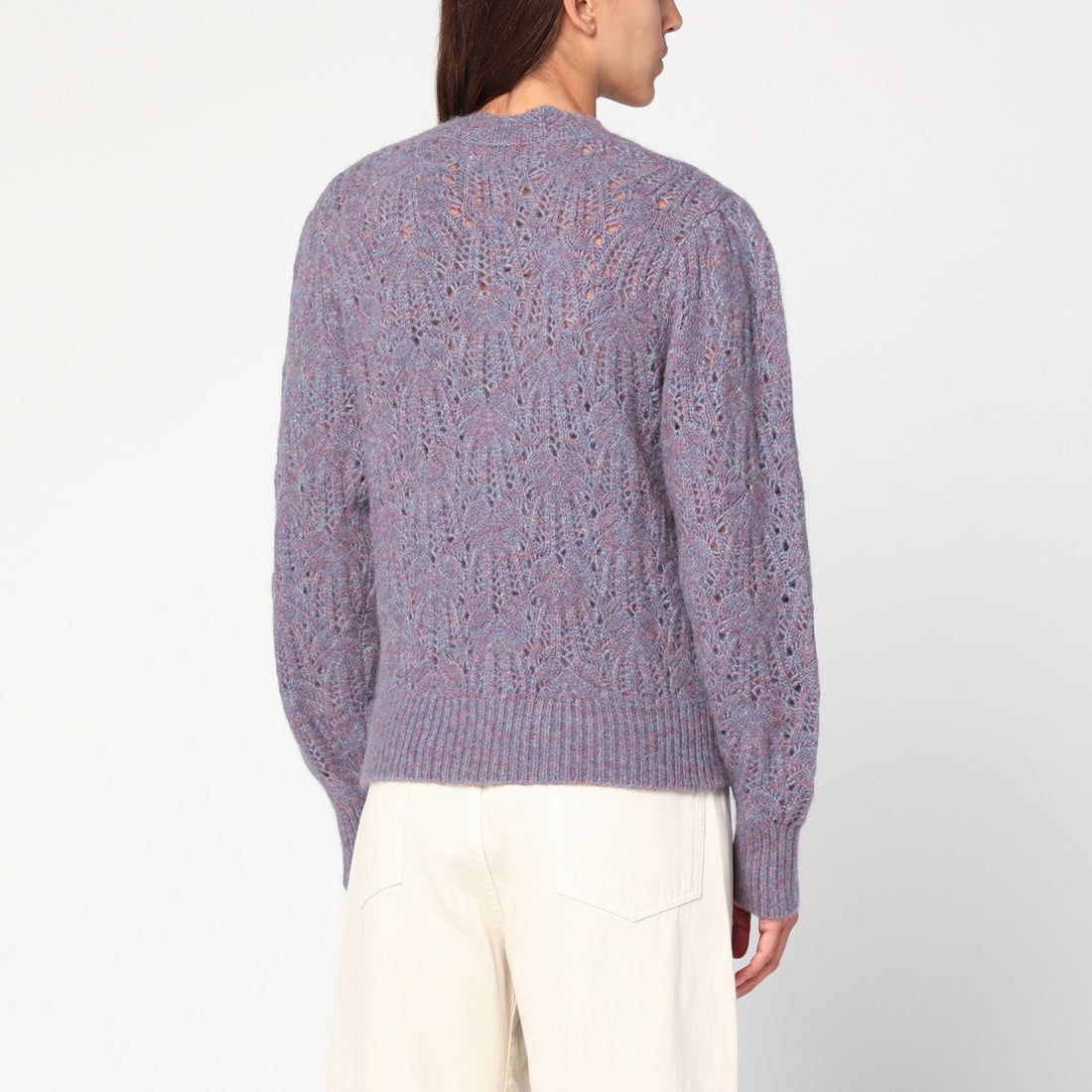 ISABEL MARANT Étoile Blue-Violet Openwork Alpaca-Blend Sweater Blue