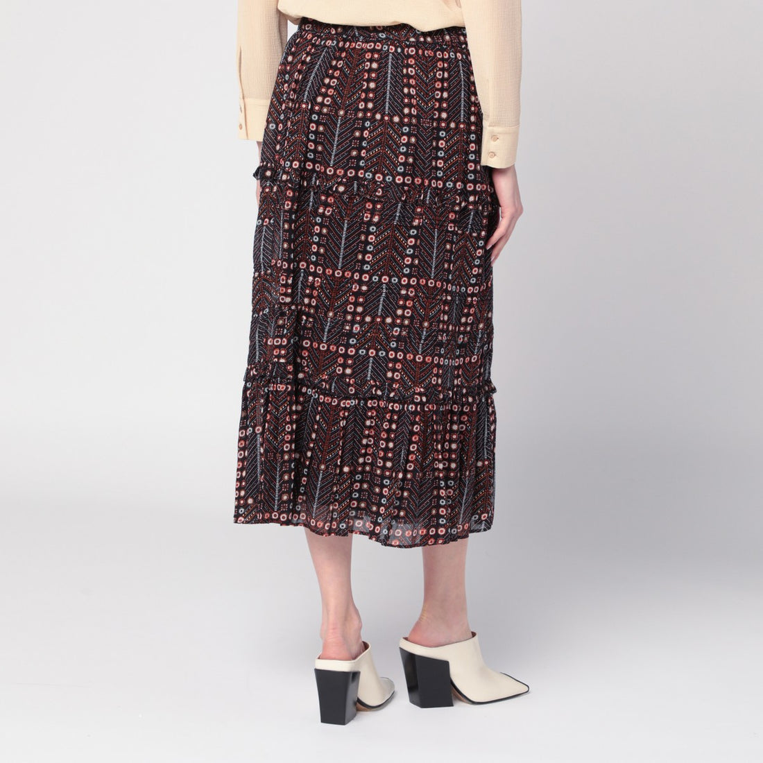 ISABEL MARANT Étoile Diya pleated cotton voile skirt with multicolour print – Multicolor