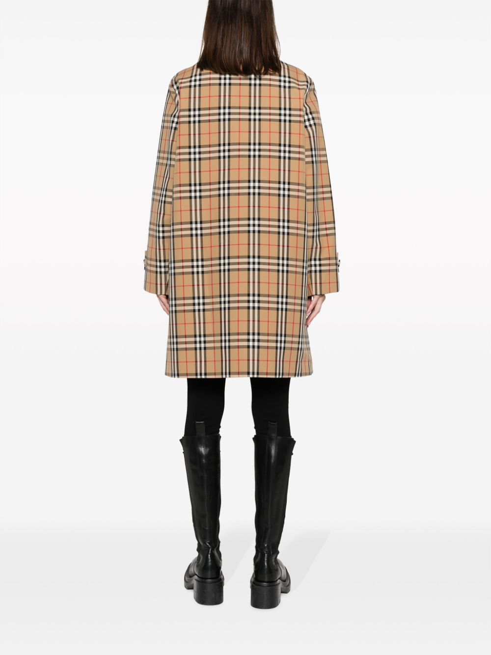 Burberry Checked Cotton Plaid trench coat Beige