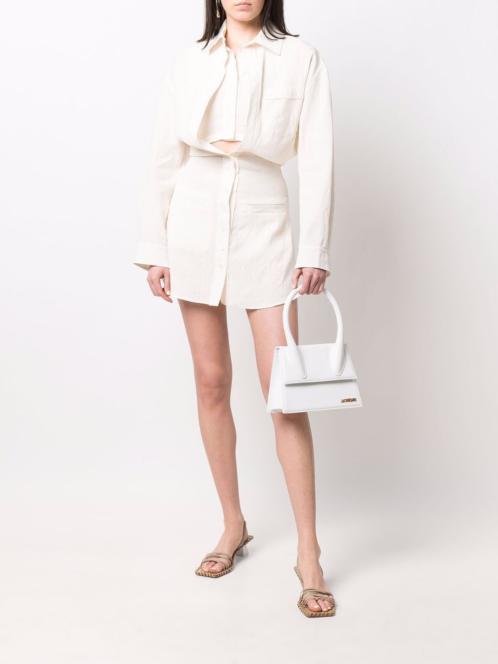 JACQUEMUS Le Grand Chiquito Leather HandBag White