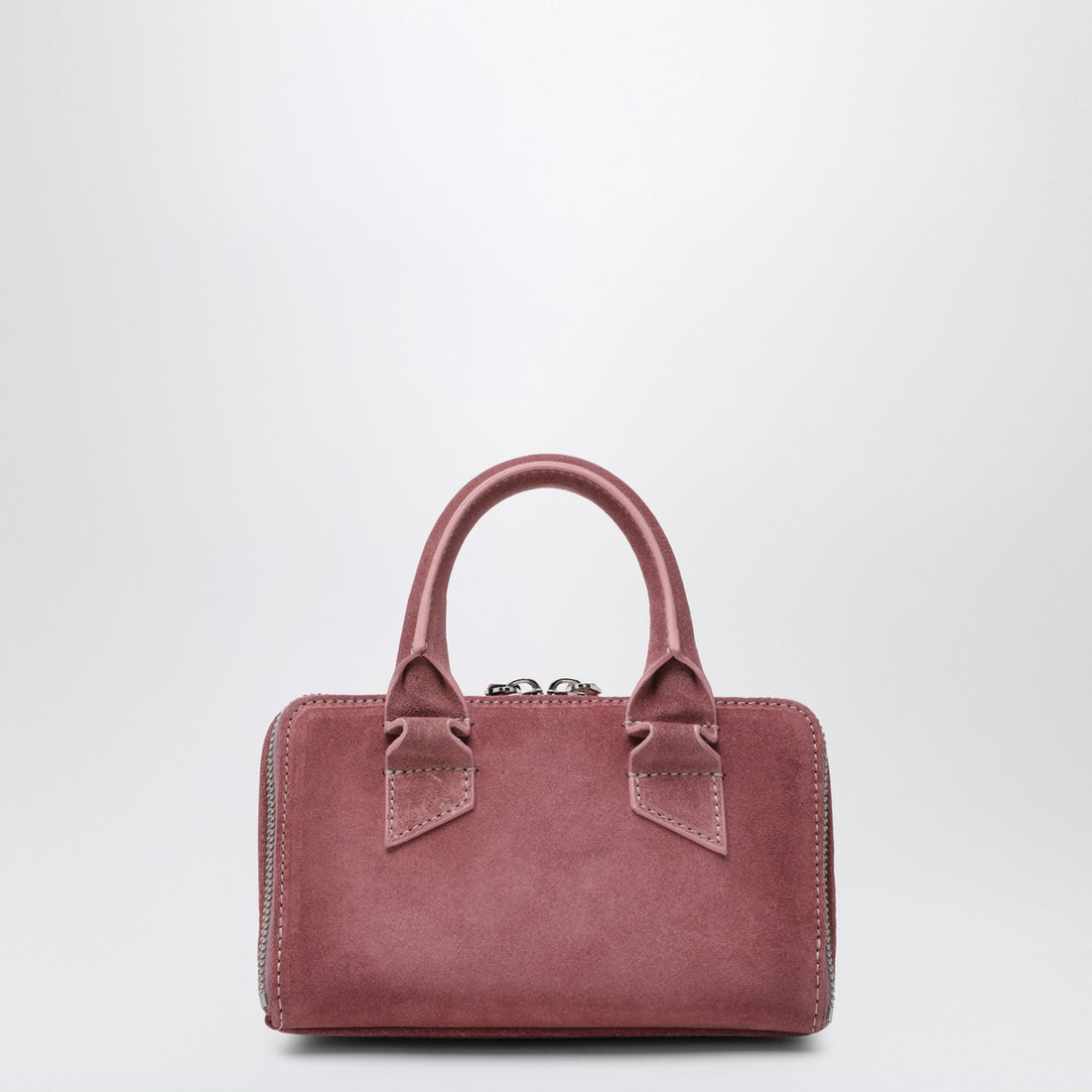 The Attico Pink Suede Friday Mini Bag with Double-Zip Closure Pink