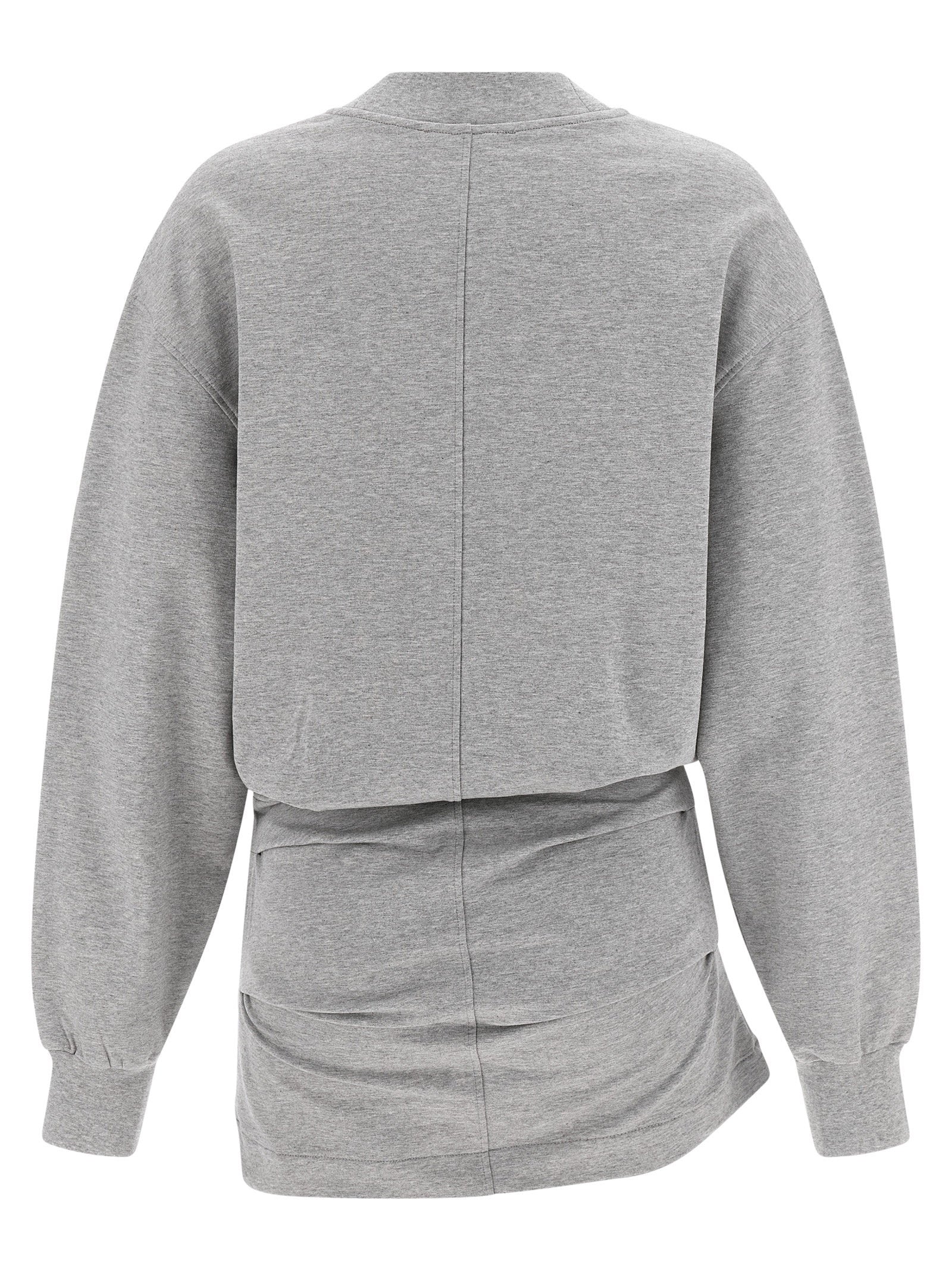 The Attico Mélange Sweatshirt Dress Gray