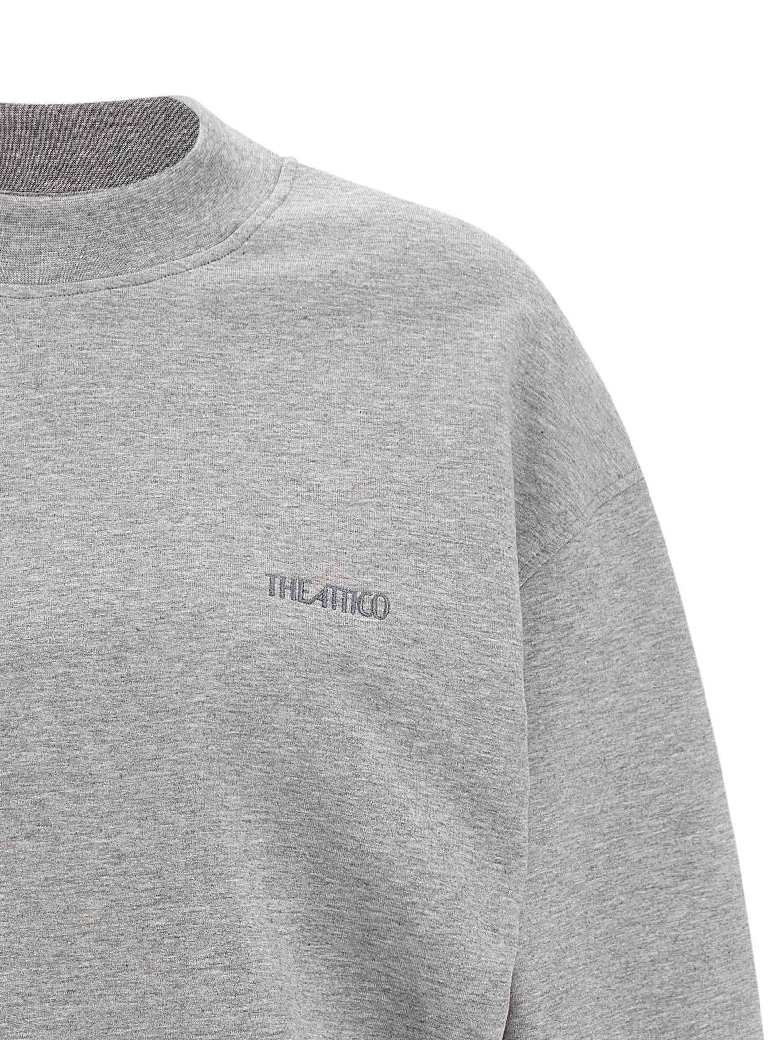 The Attico Mélange Sweatshirt Dress Gray