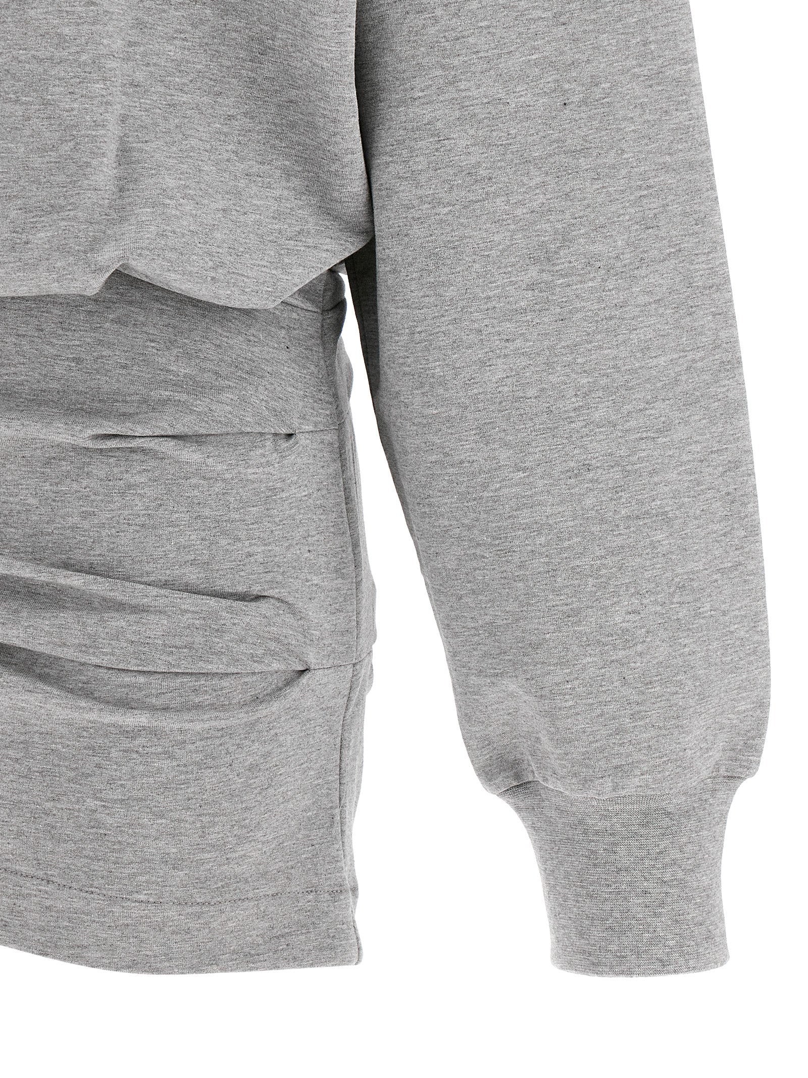 The Attico Mélange Sweatshirt Dress Gray