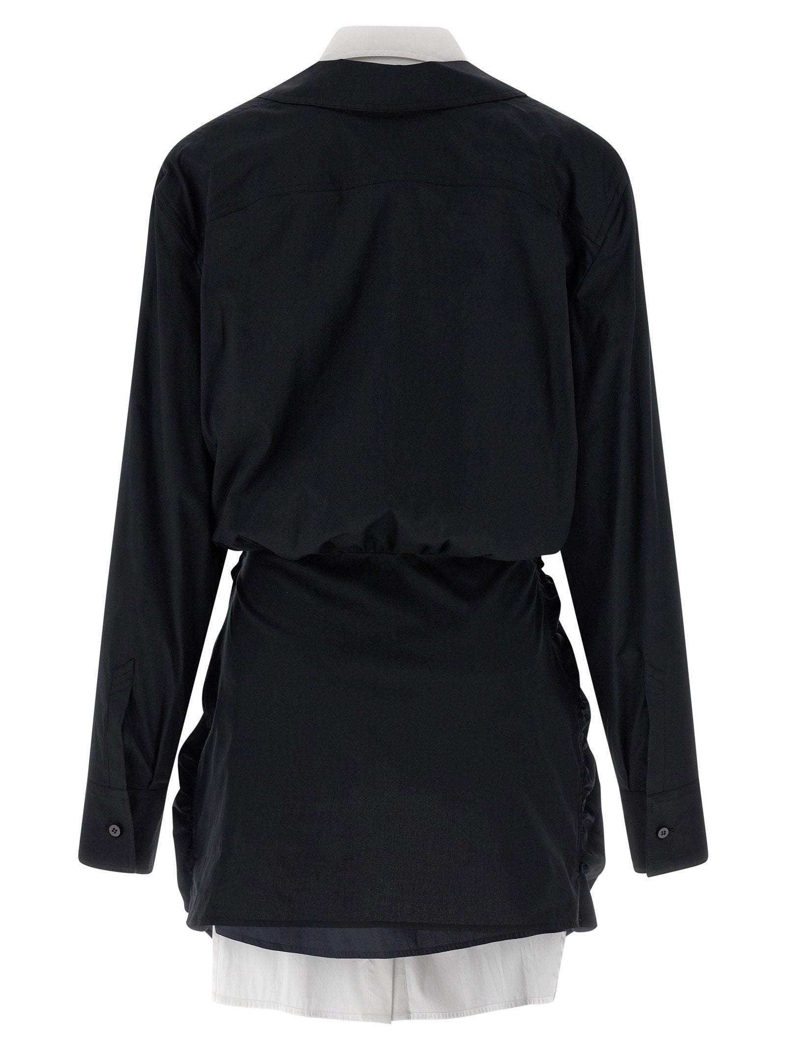 The Attico Double Layer Shirt Dress White/Black