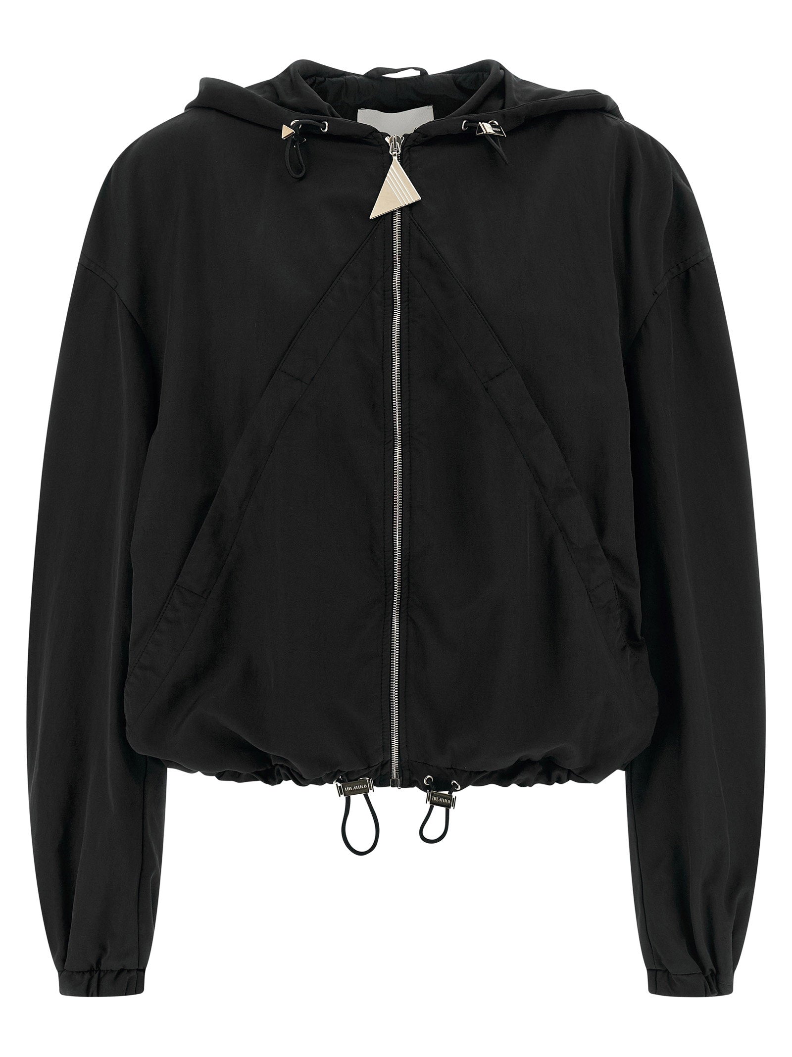 The Attico Hooded Bomber Jacket Black