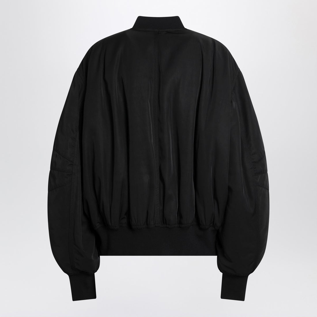 The Attico Zip Nylon Bomber Jacket Black