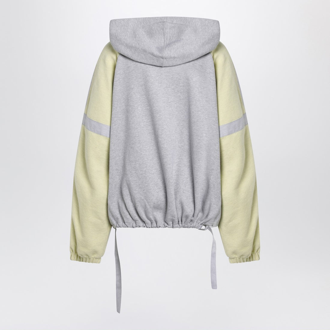 The Attico Grey and Light Yellow Color-Block Bomber Sweatshirt Grey