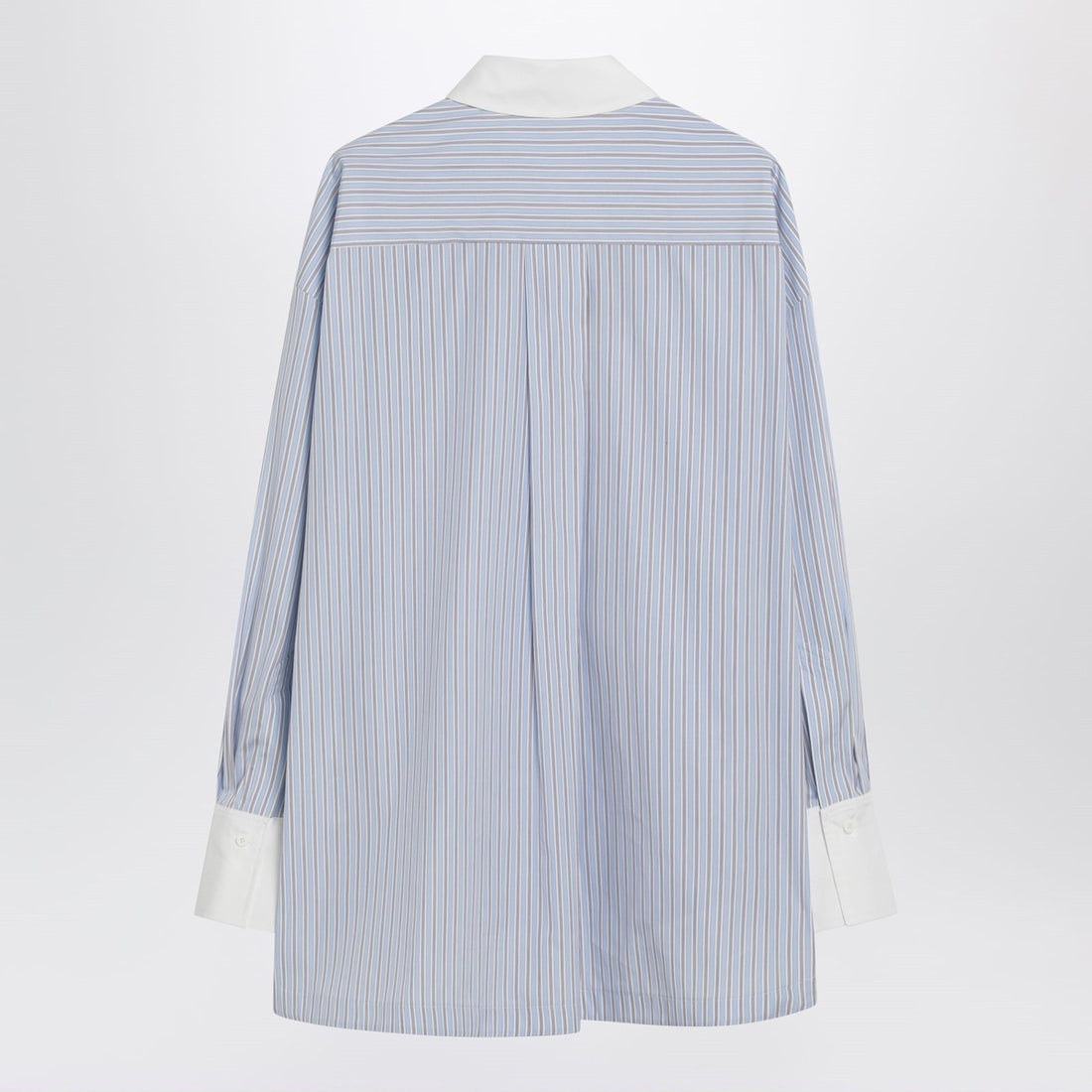 The Attico Striped Cotton Poplin Shirt Light blue