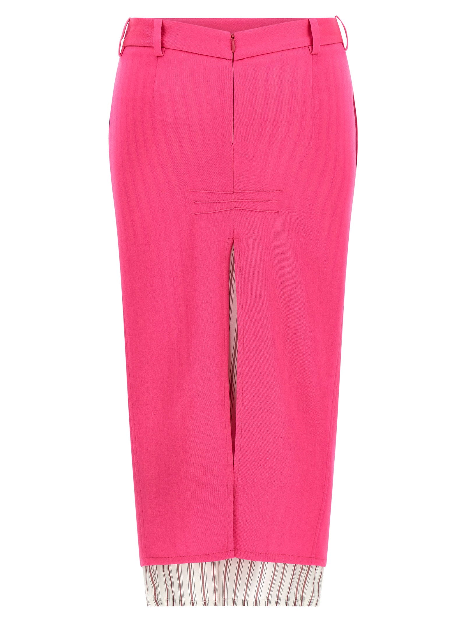The Attico Double Layer Skirt Fuchsia
