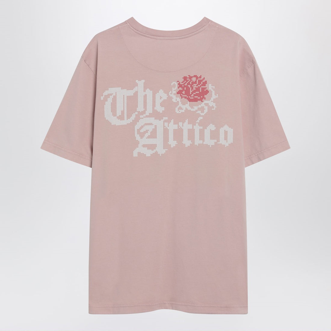 The Attico Pink Cotton Back Logo Tee Pink