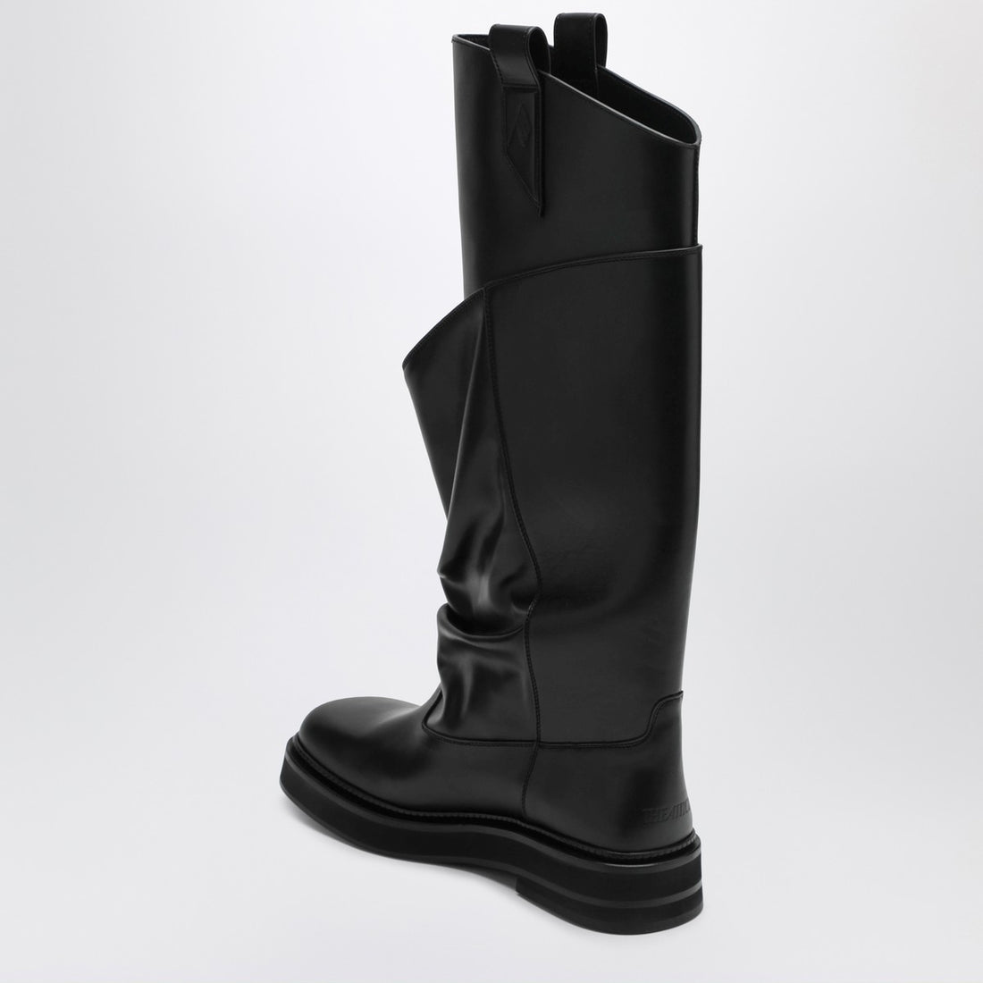 The Attico Black Leather La Passeggiata Boots Black