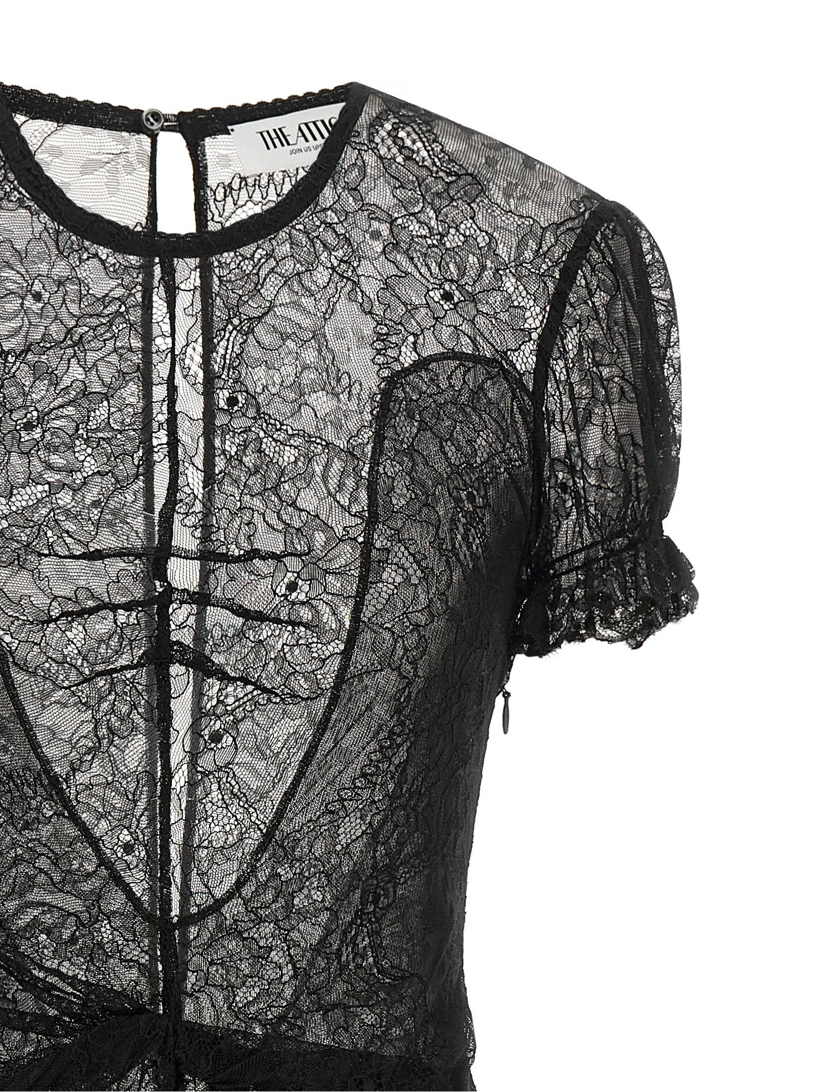 The Attico Lace Dress Black