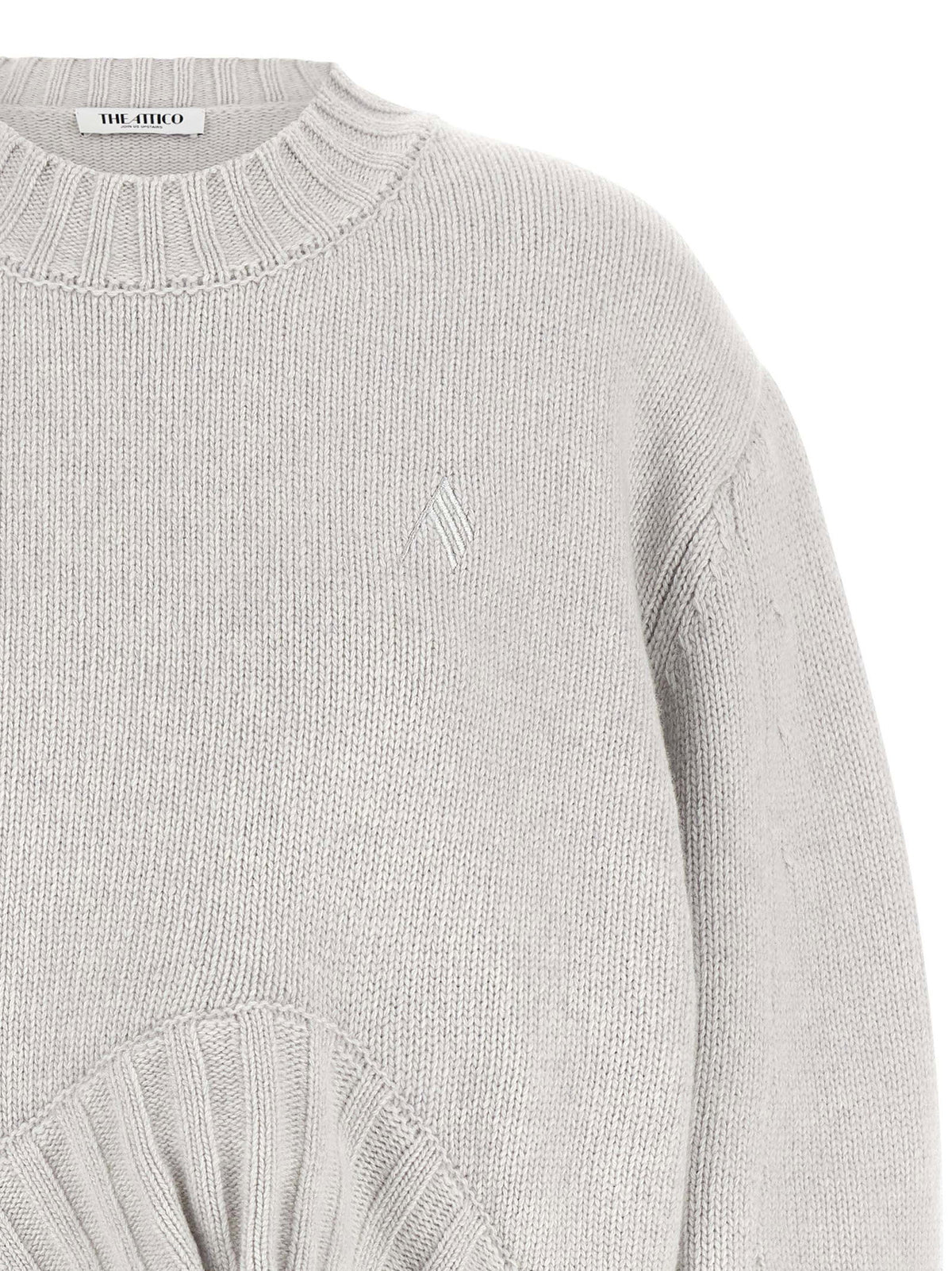 The Attico Asymmetrical Hem Sweater Gray