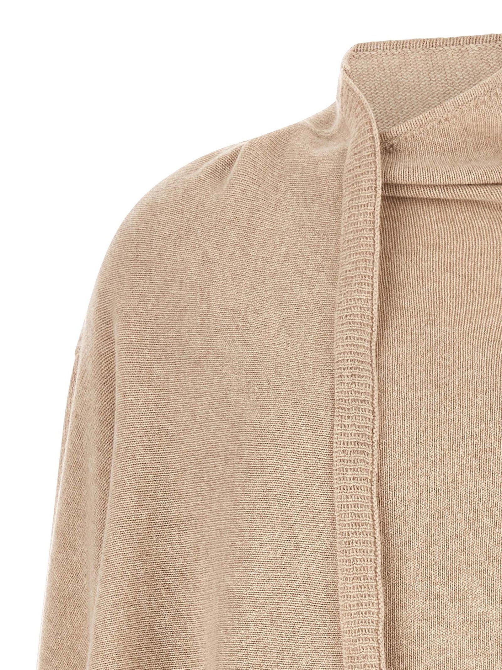 The Attico Sweater With Scarf Beige