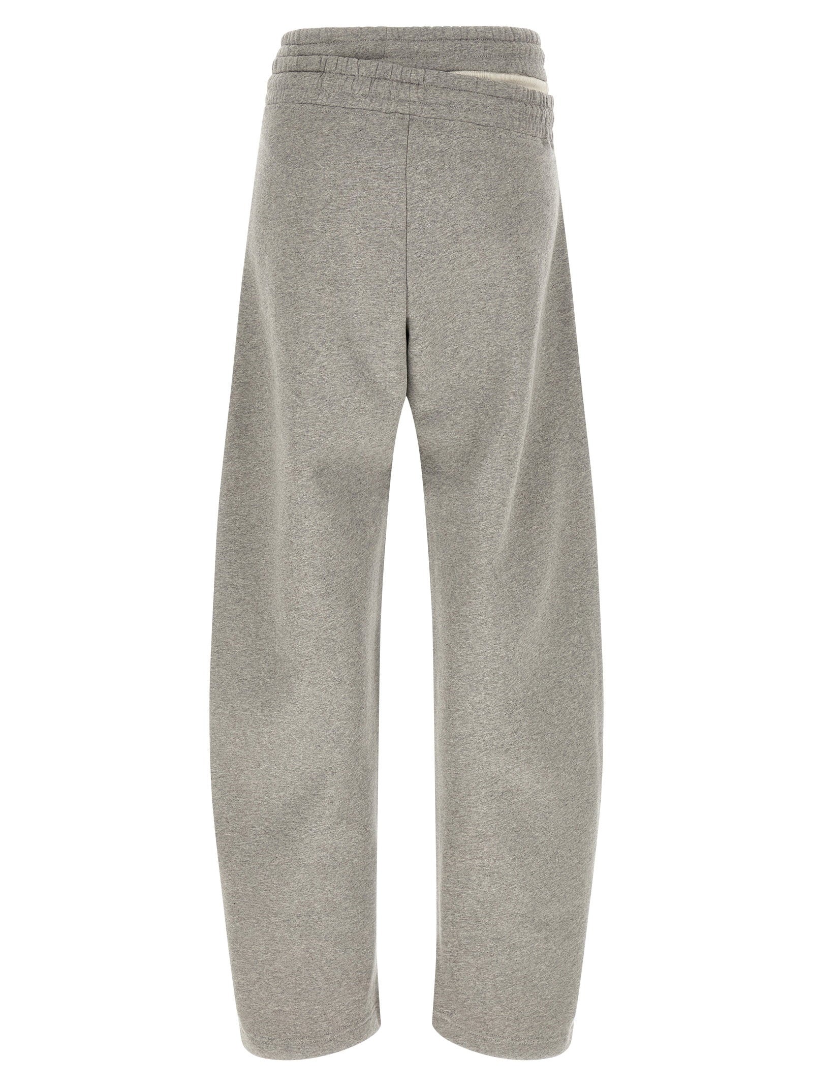 The Attico Asymmetrical Double Waist Trousers Gray