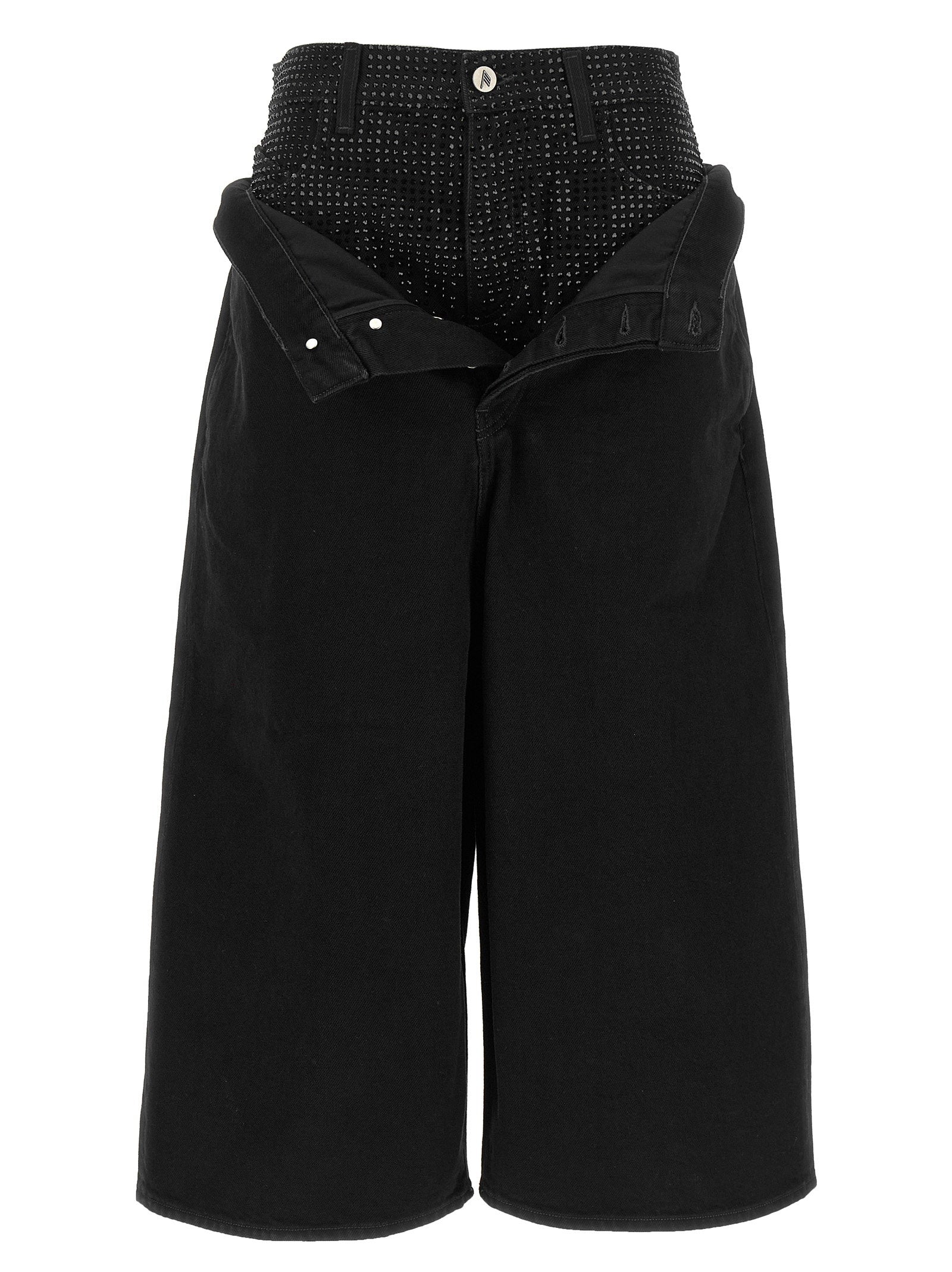 The Attico Crystal Insert Jeans Black