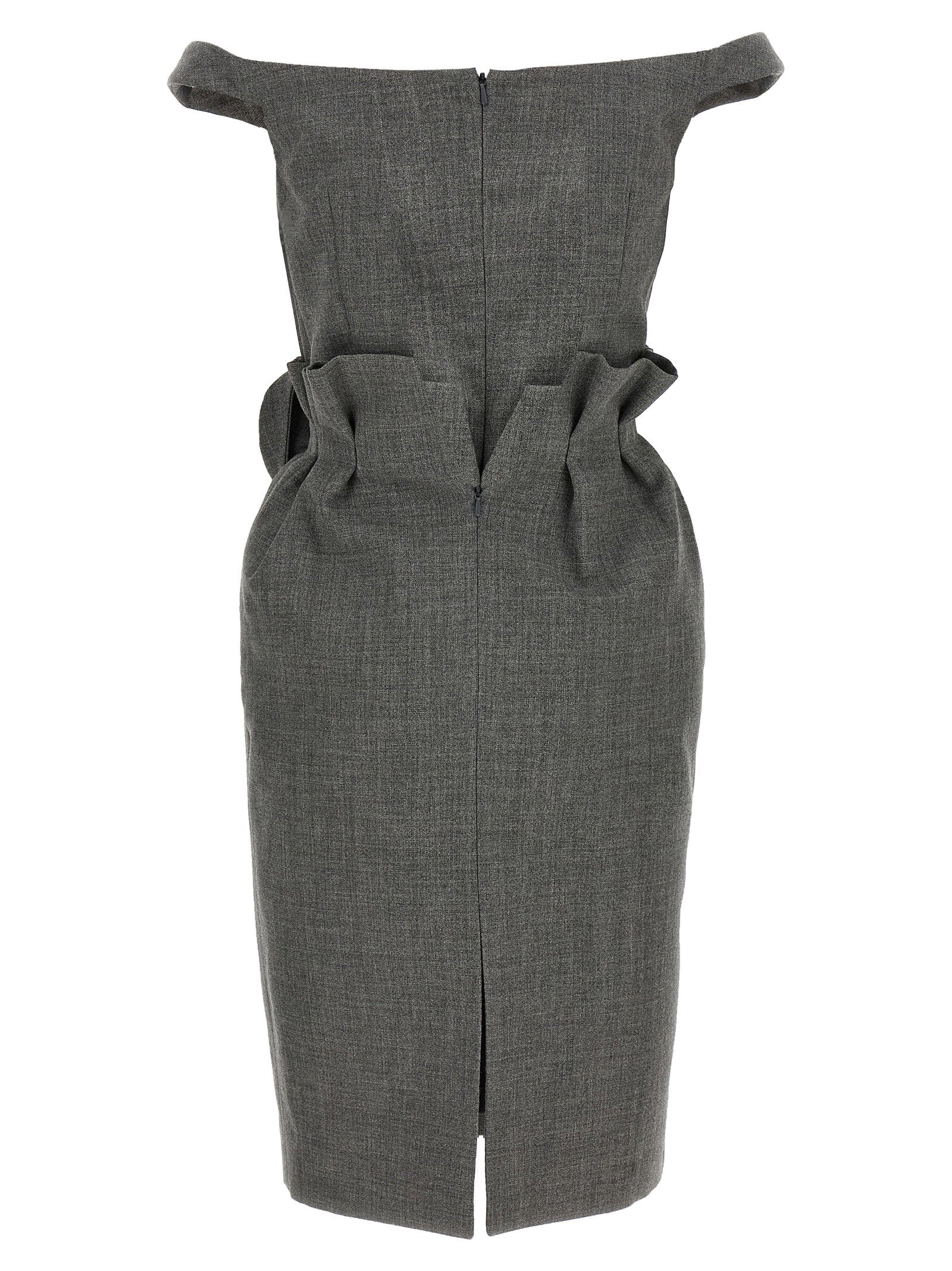 Magda Butrym 3d Flower Dress Gray