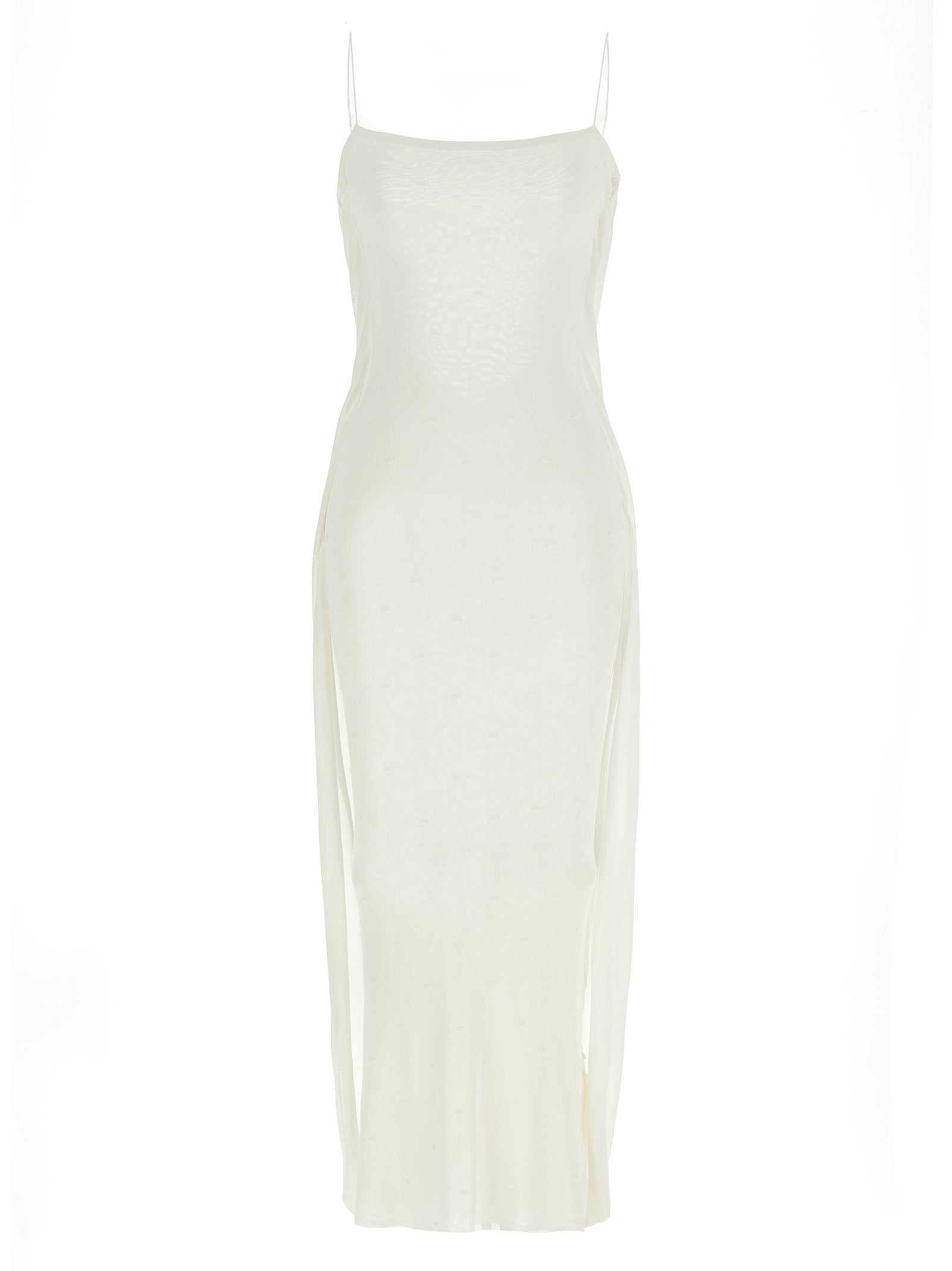 Jacquemus La Robe Maille Plumetis Dress White