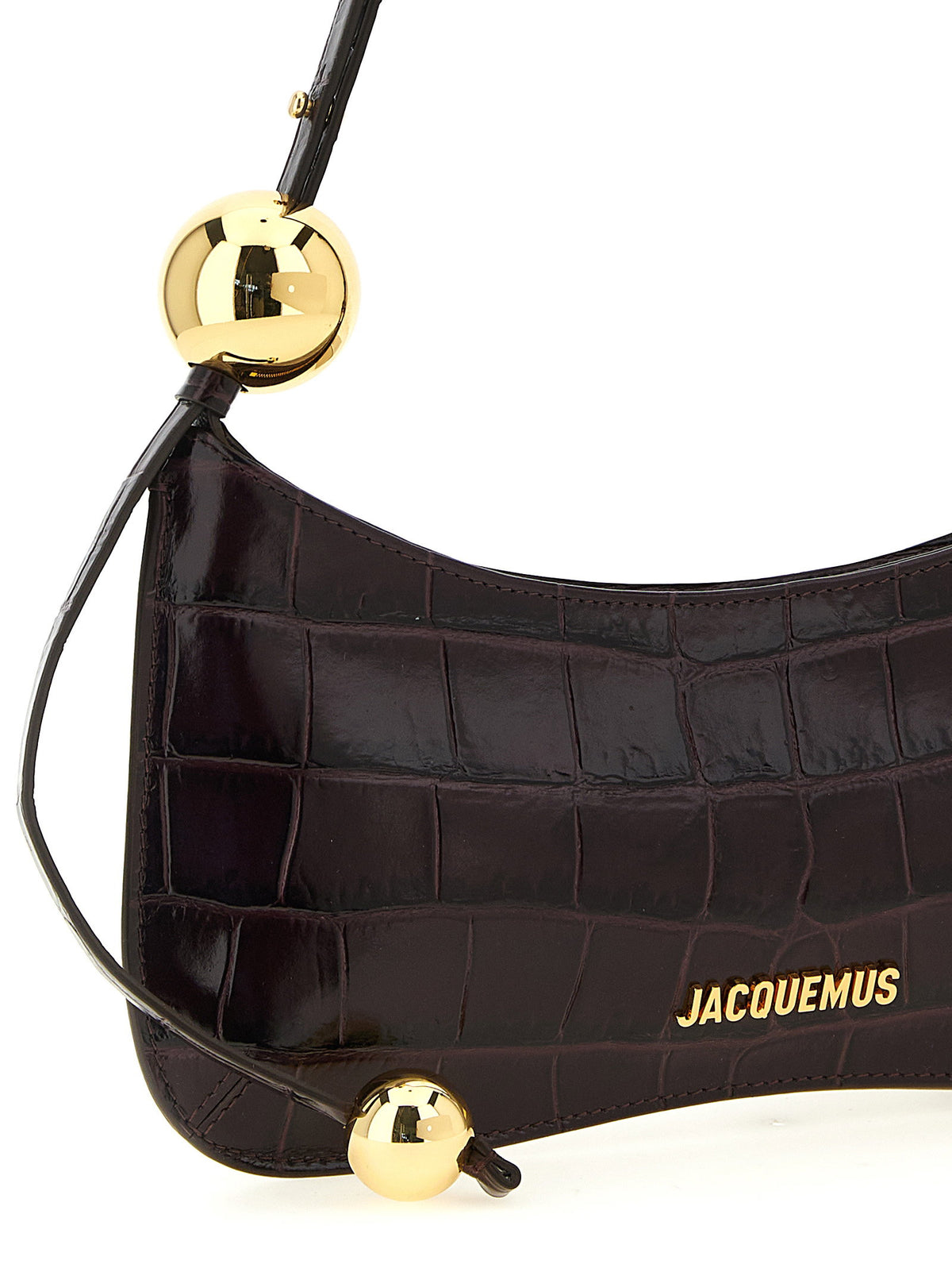 Jacquemus Le Bisou Perle Shoulder Bag Bordeaux
