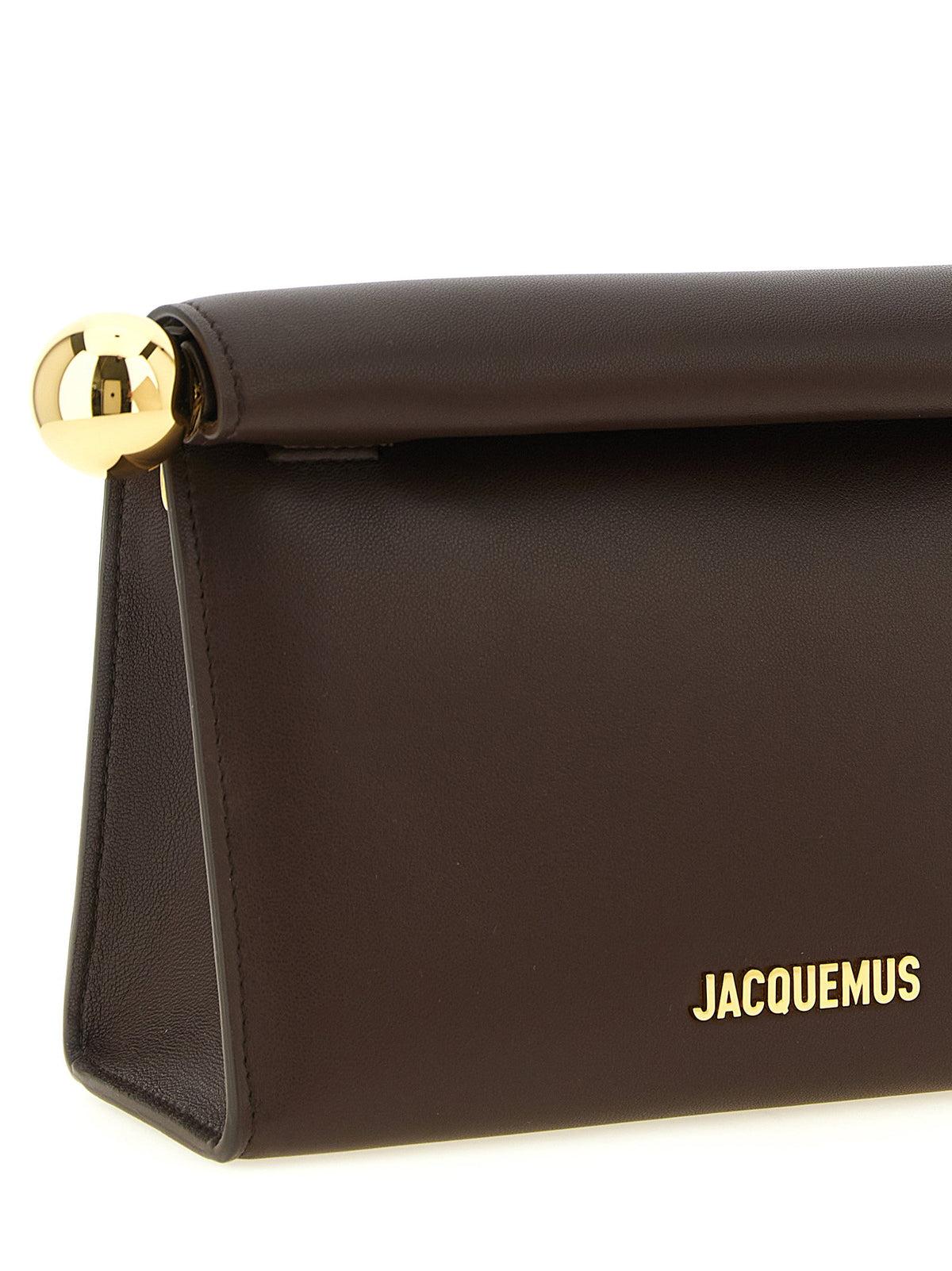 Jacquemus Le Sac Rond Carré Clutch Brown