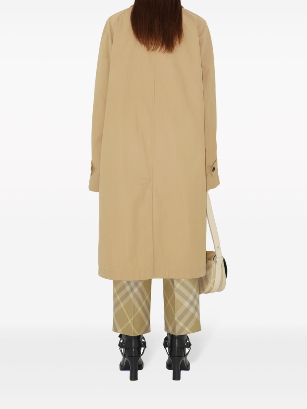 Burberry Check-Print Tailored Wool Trousers Beige