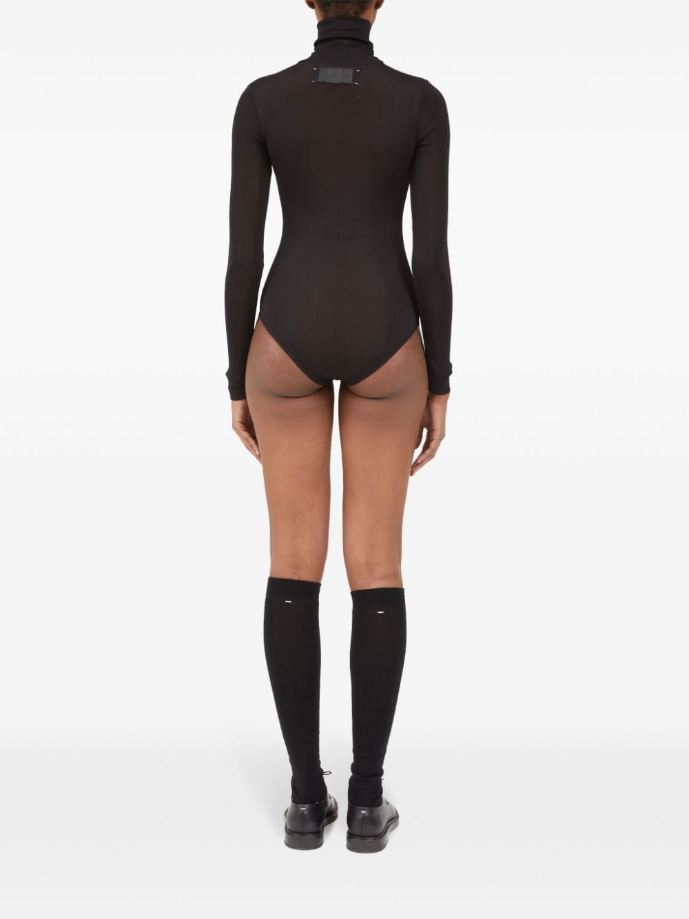 Maison Margiela Signature Four-Stitch Logo Roll Neck Top Black black