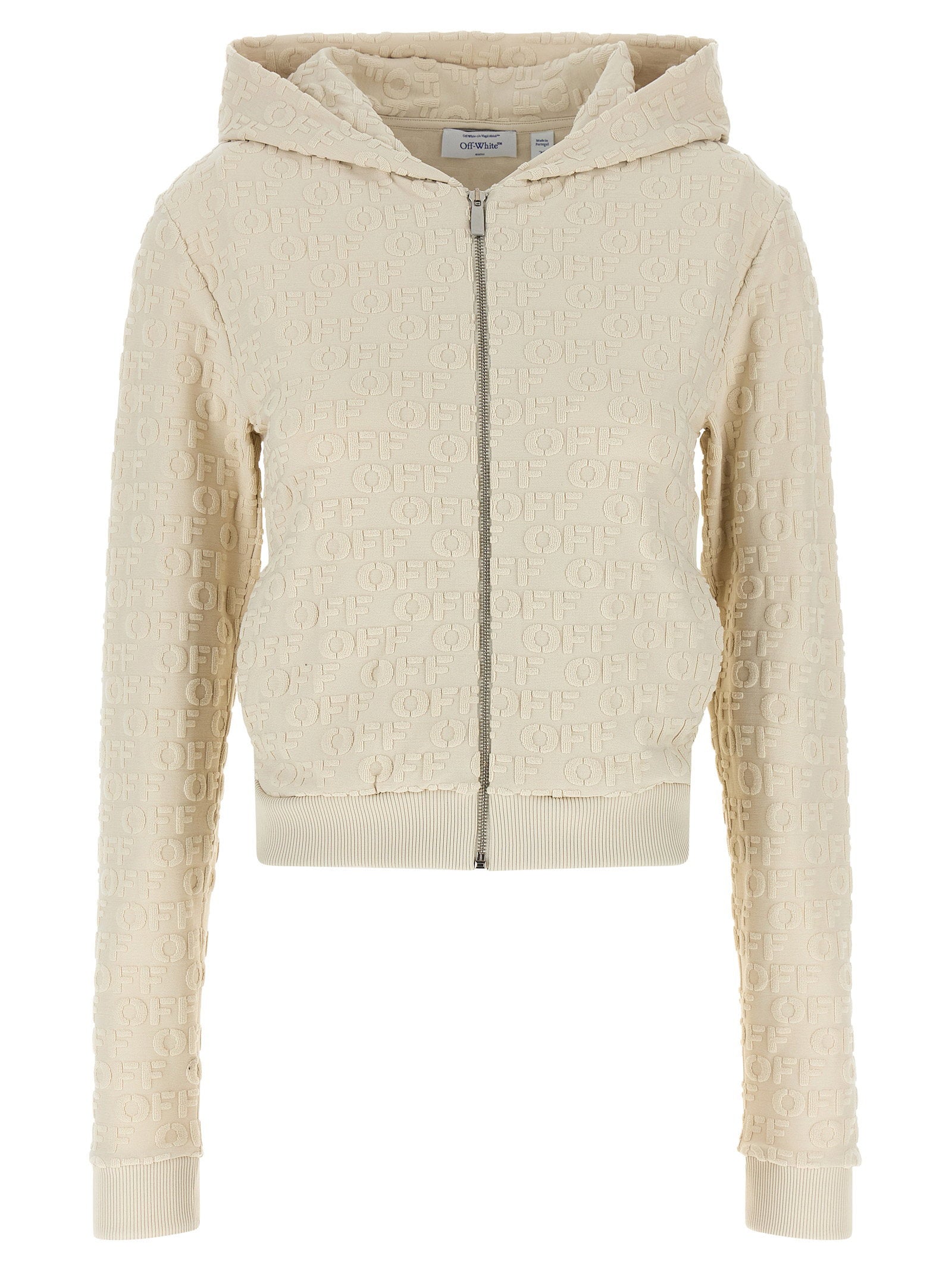 Off White Terry Off Sweatshirt Beige