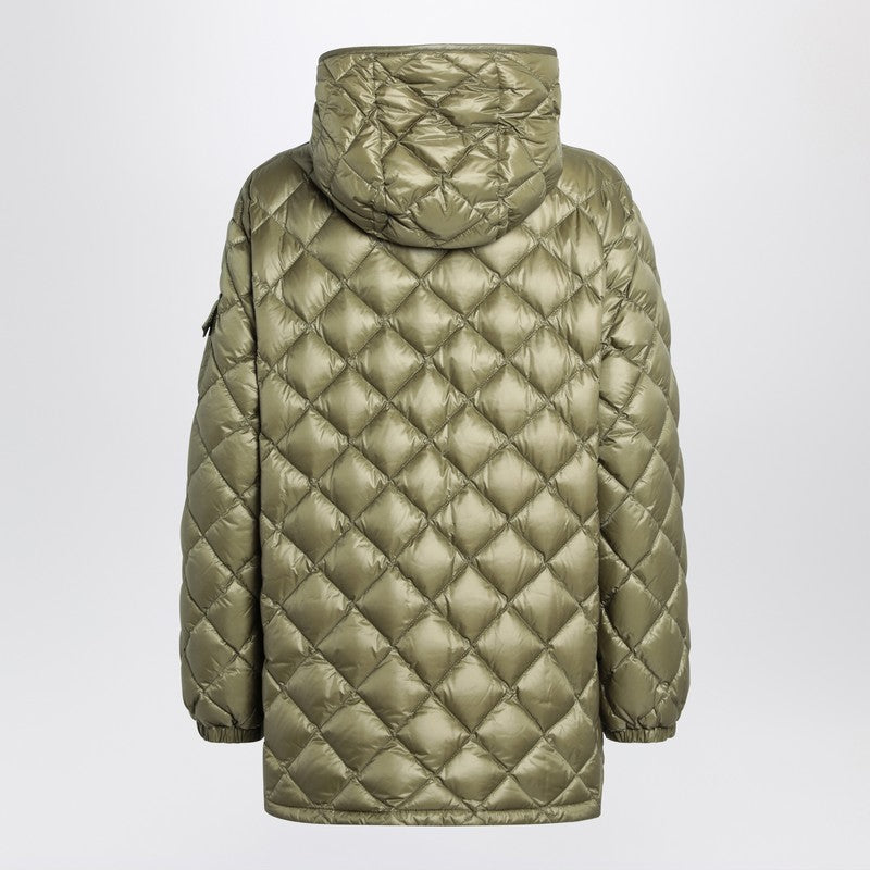 Moncler Green Diamond-Quilted Nylon Jacket with Double Zip Green