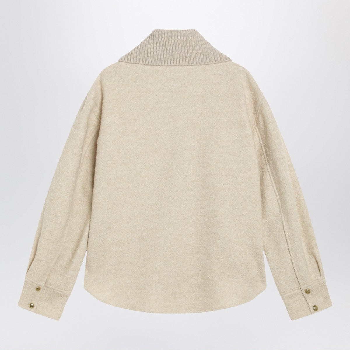 Moncler Light Beige Wool-Blend Zip Jacket Beige