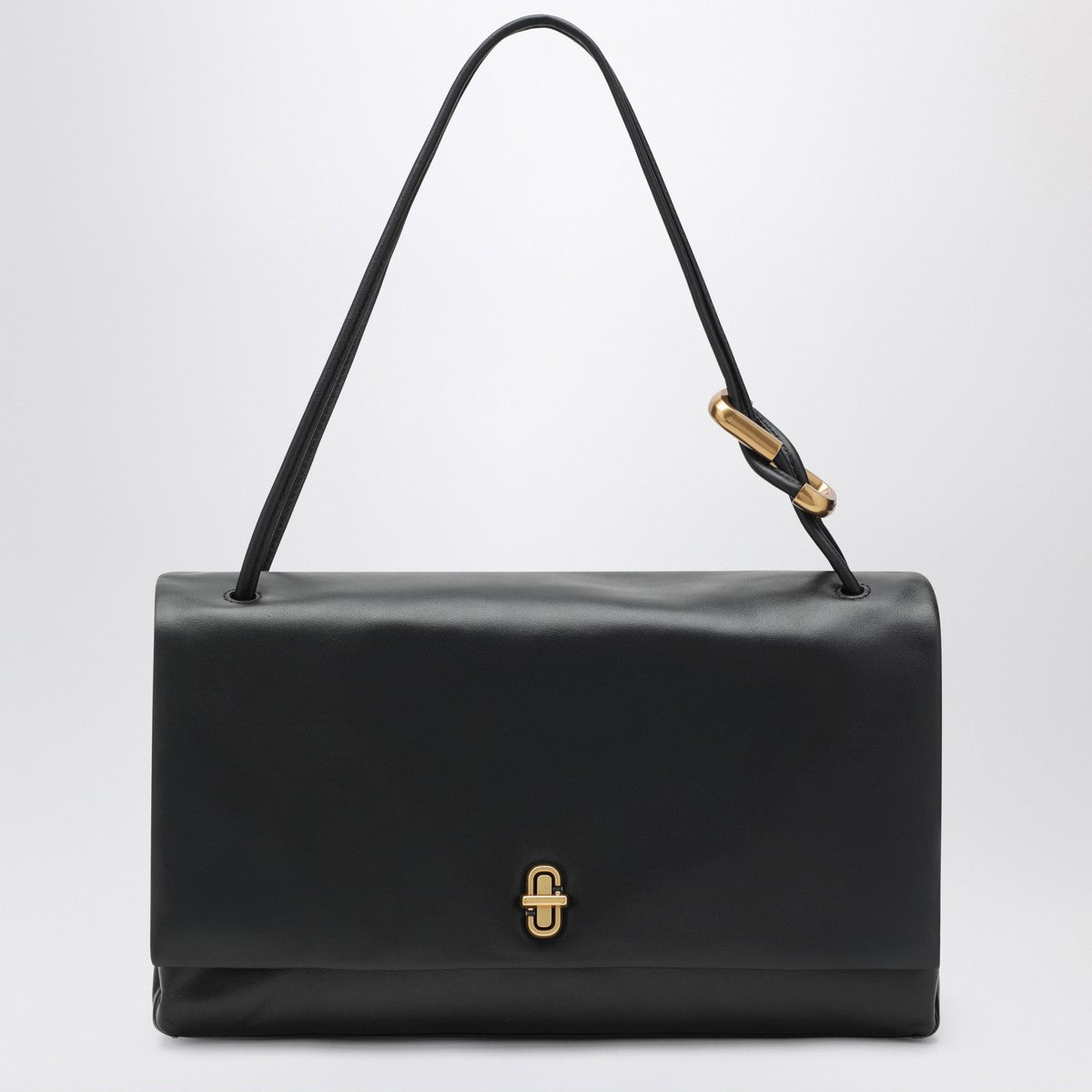 Marc Jacobs Large Dual Flap Shoulder Bag in Black Leather
