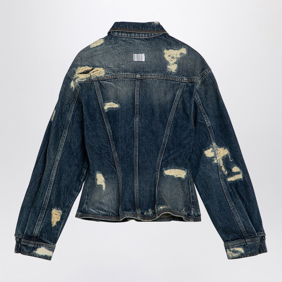 Marc Jacobs Washed Denim Jacket with Worn Details Blue