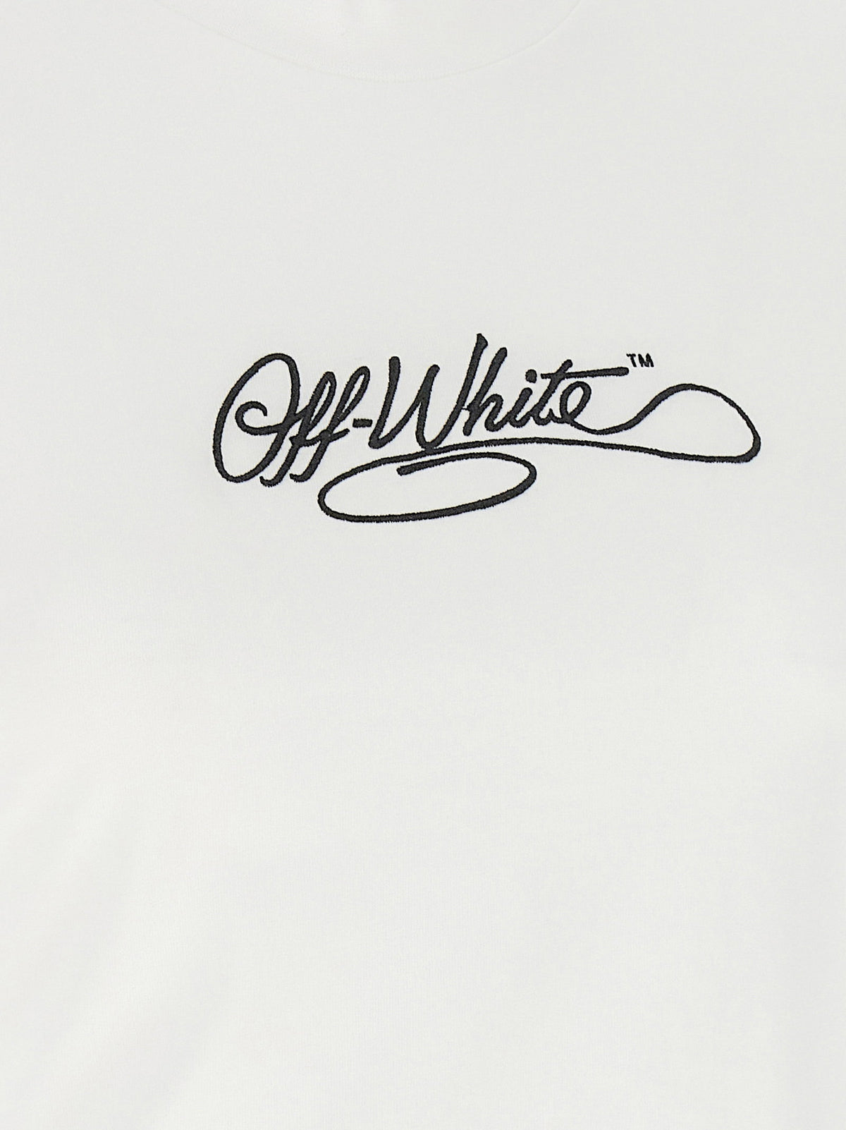 Off White Logo Embroidery T-shirt White