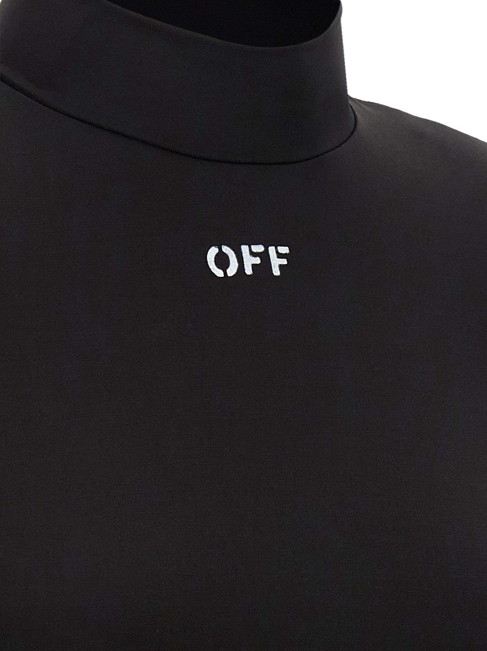 Off White Off Stamp Crop Top Black