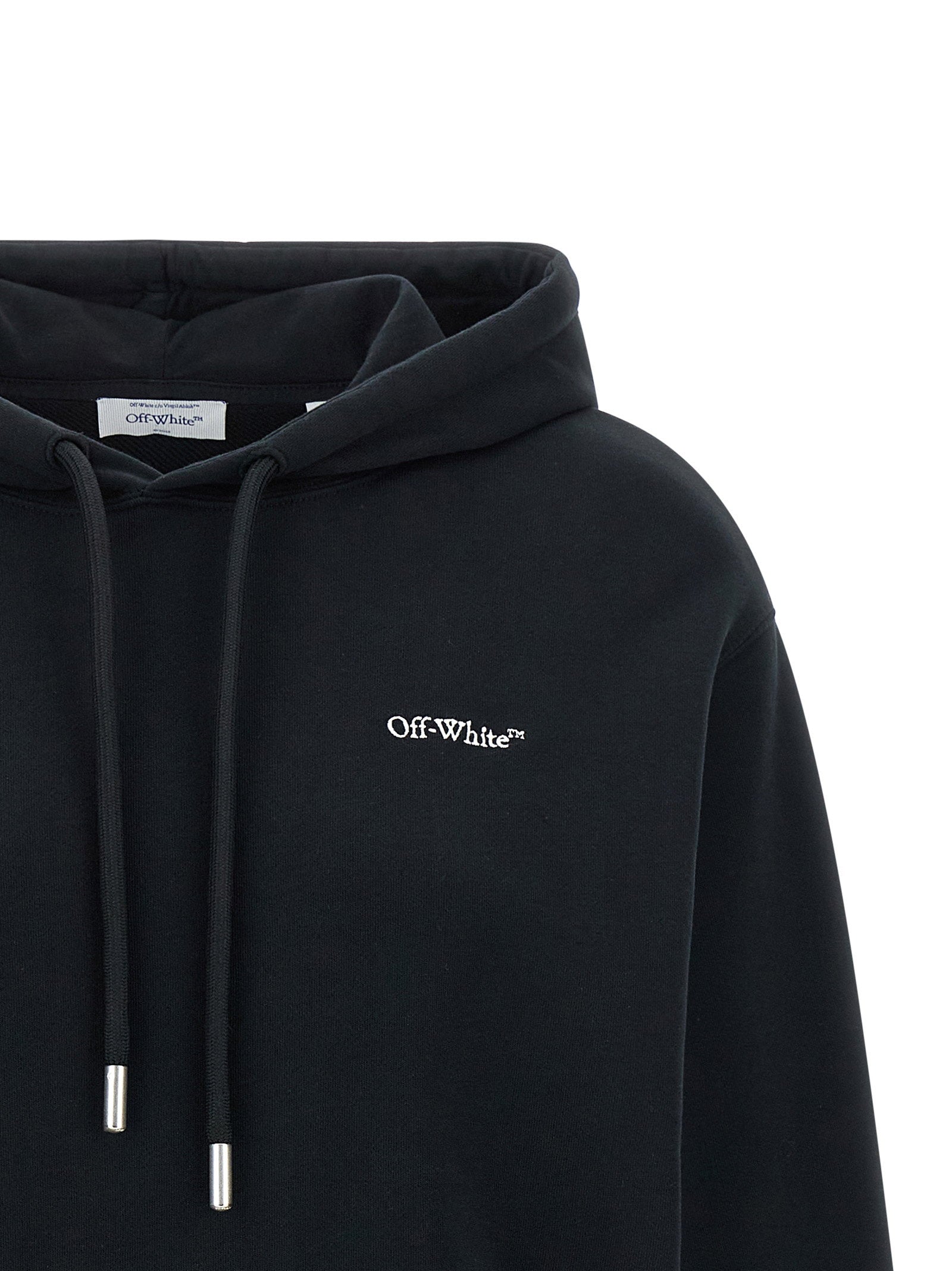Off White Arrow Out Flower Hoodie Black