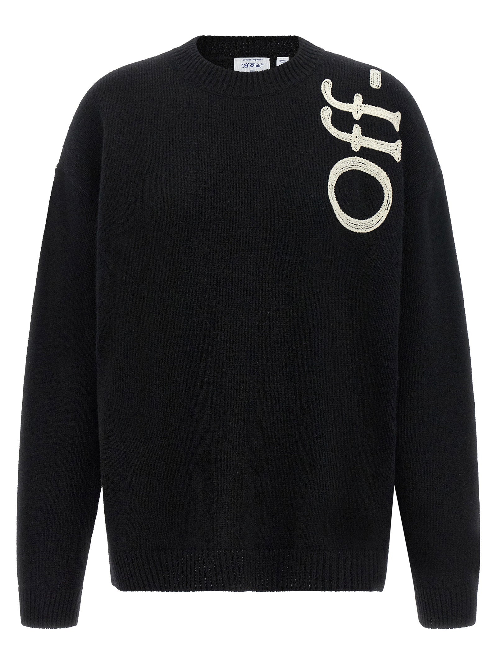 Off White Vertical Bookish Sweater White/black