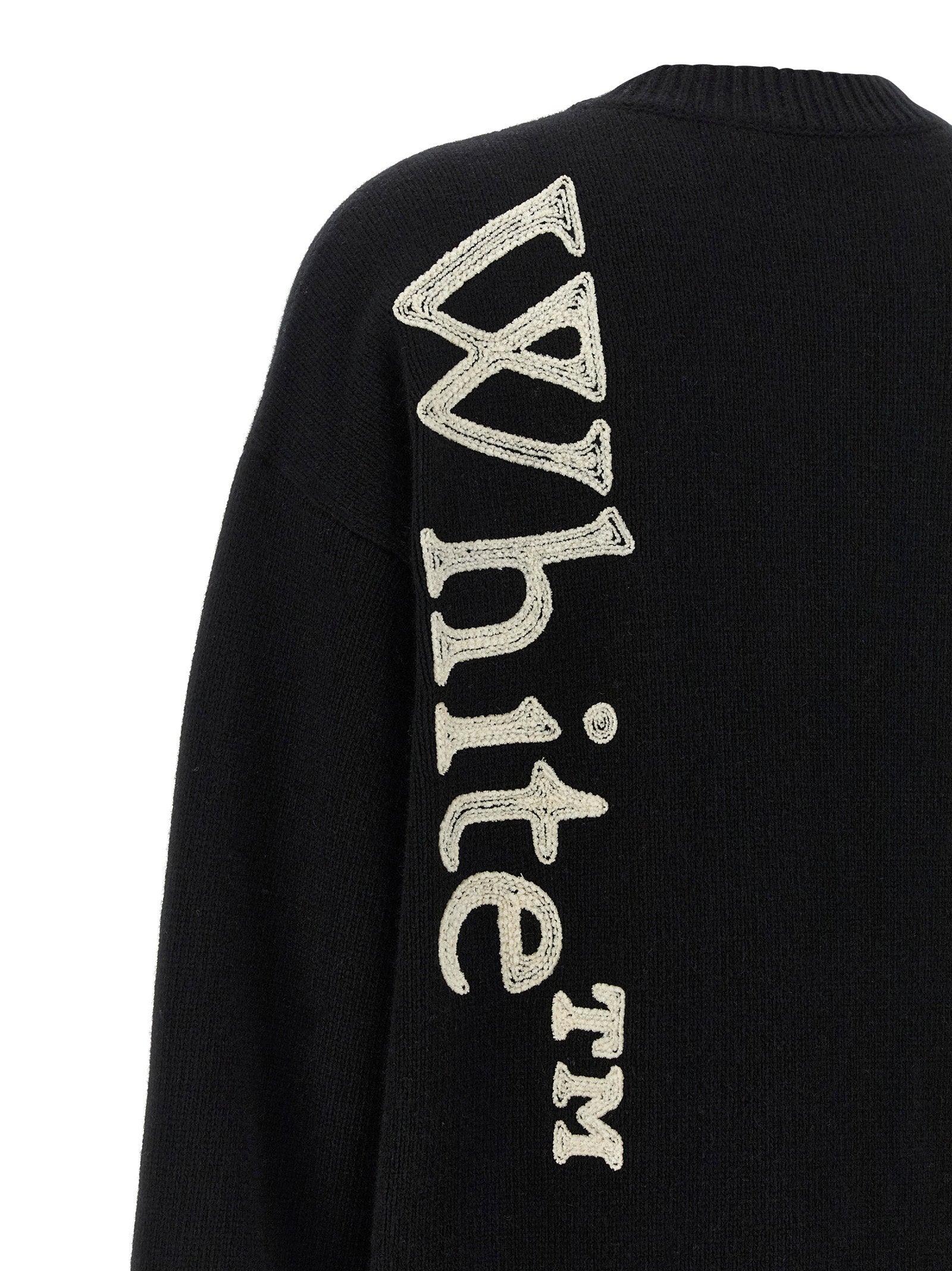 Off White Vertical Bookish Sweater White/black