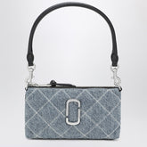Marc Jacobs Snapshot Quilted Denim Clutch Bag Light Blue