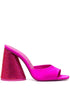 The Attico Luz 105mm Crystal-Embellished Satin Mules Fuchsia