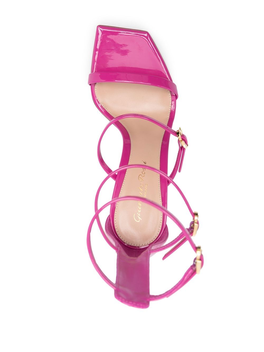 Gianvito Rossi 110mm Buckle-Detail Leather Sandals Fuchsia fuchsia