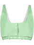 Ganni Cropped Belted Organic Cotton Tank Top Aqua Green